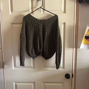 Rue21 Off-the-Shoulder Olive Sweater